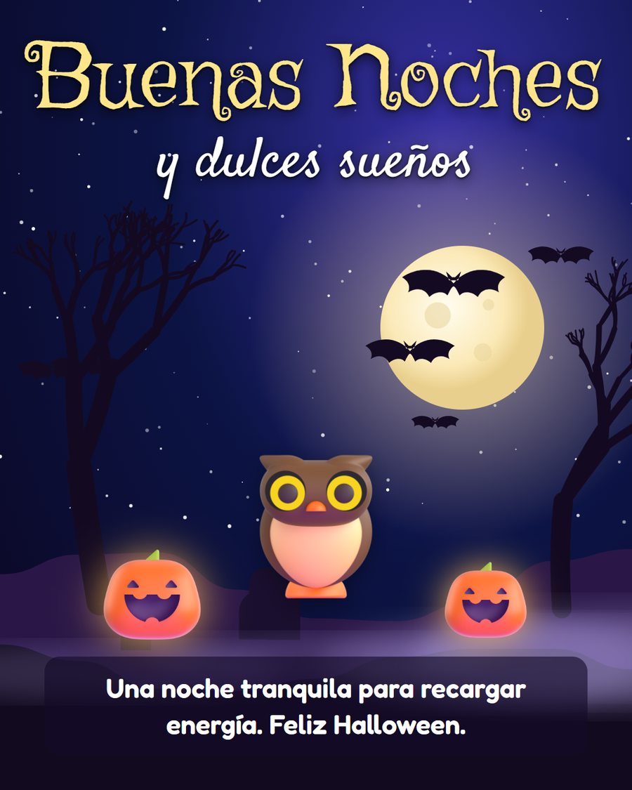 imagenes de buenas noches halloween y dulces suenos con buho