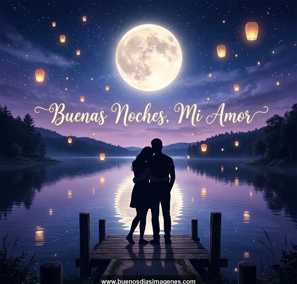 Imagen romántica de buenas noches amor