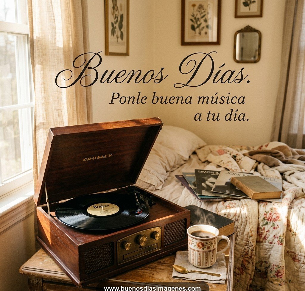 buenos dias aesthetic tocadiscos vintage