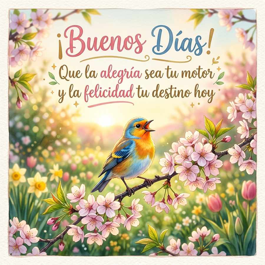 Buenos dias alegre pajarito cantando