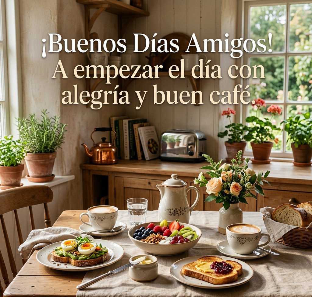 buenos dias amigos tostadas desayuno