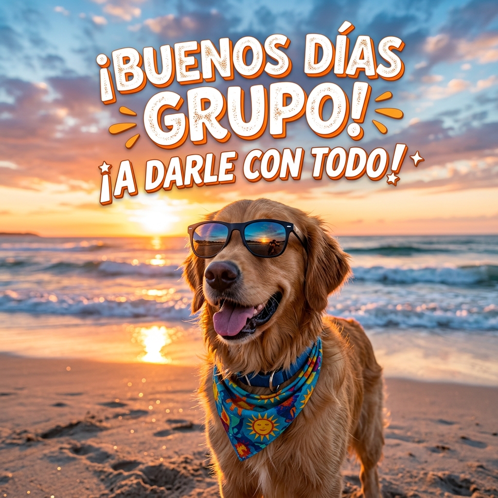 buenos dias amigos perrito gracioso
