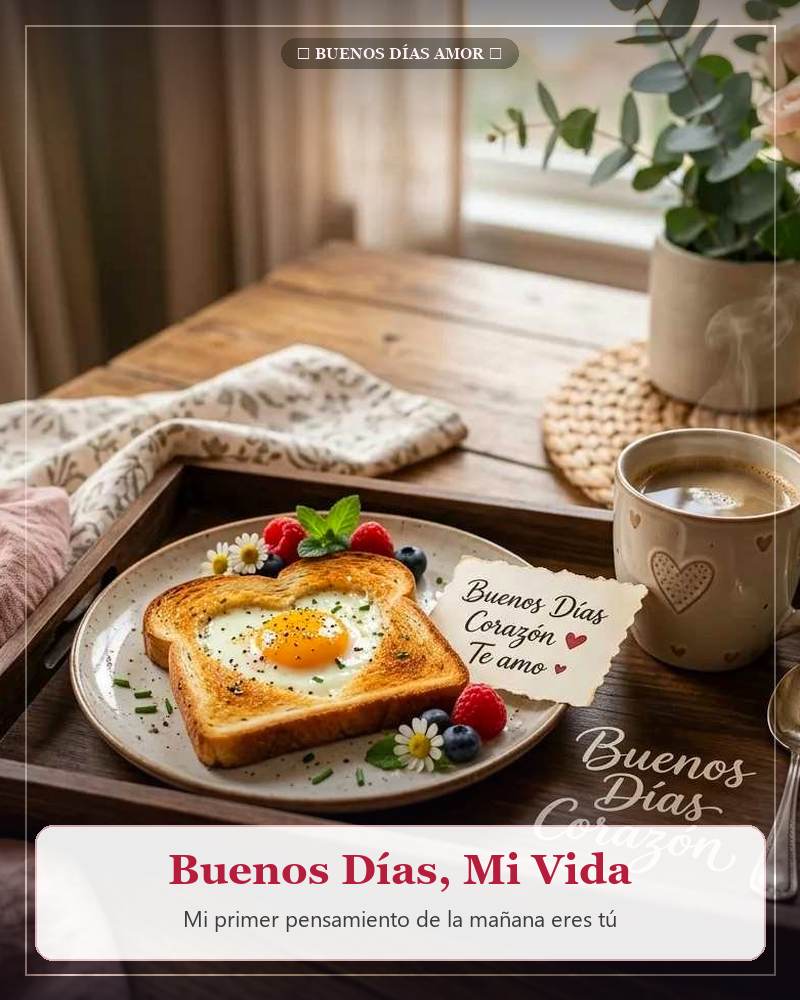Buenos días mi vida despertar pensando en ti