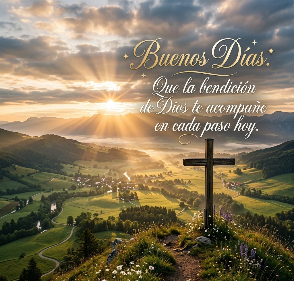 buenos dias bendiciones amanecer cruz