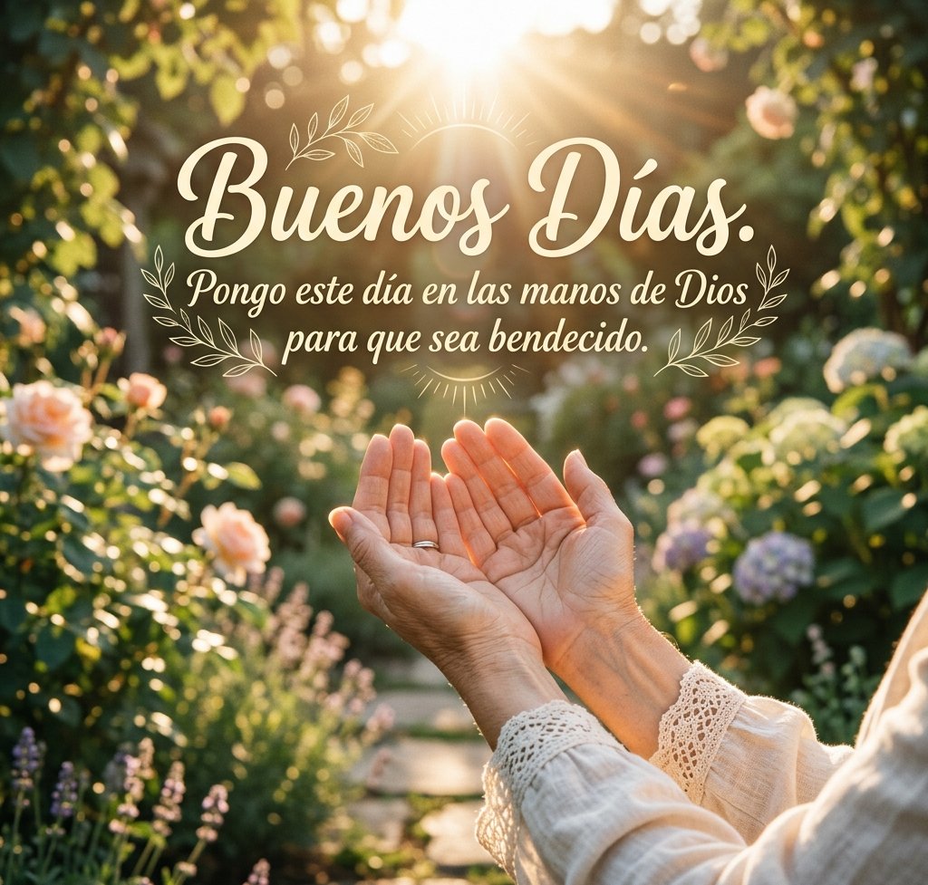 buenos dias bendiciones manos luz