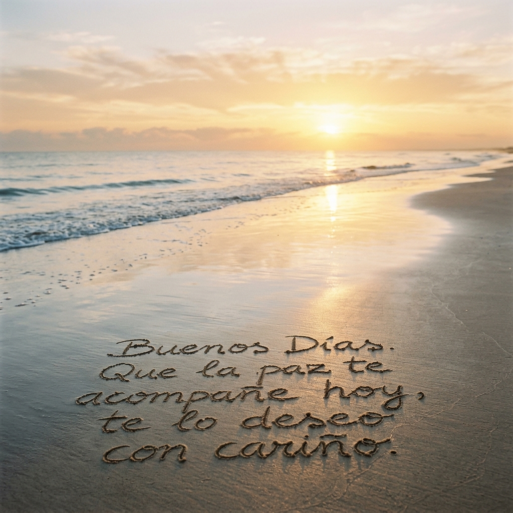 buenos dias carino amanecer playa