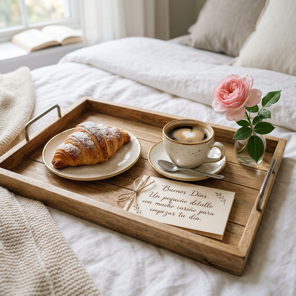 buenos dias carino desayuno cama