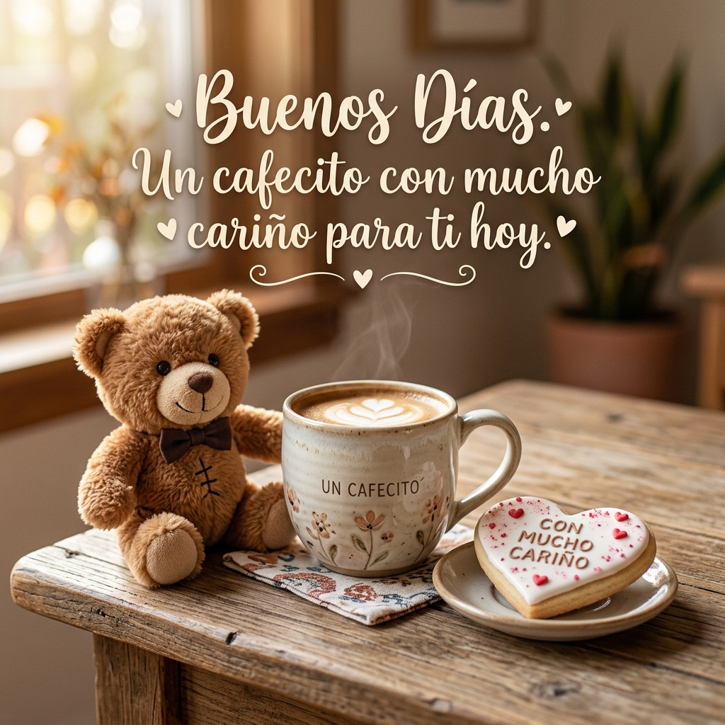 buenos dias carino taza oso