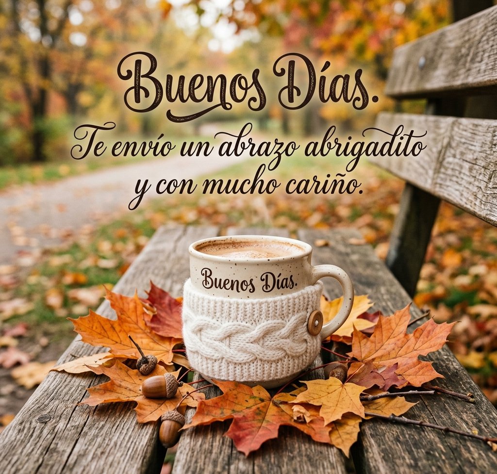 buenos dias carino taza tejido