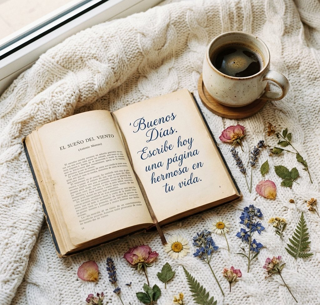 buenos dias con cafe y flores libro
