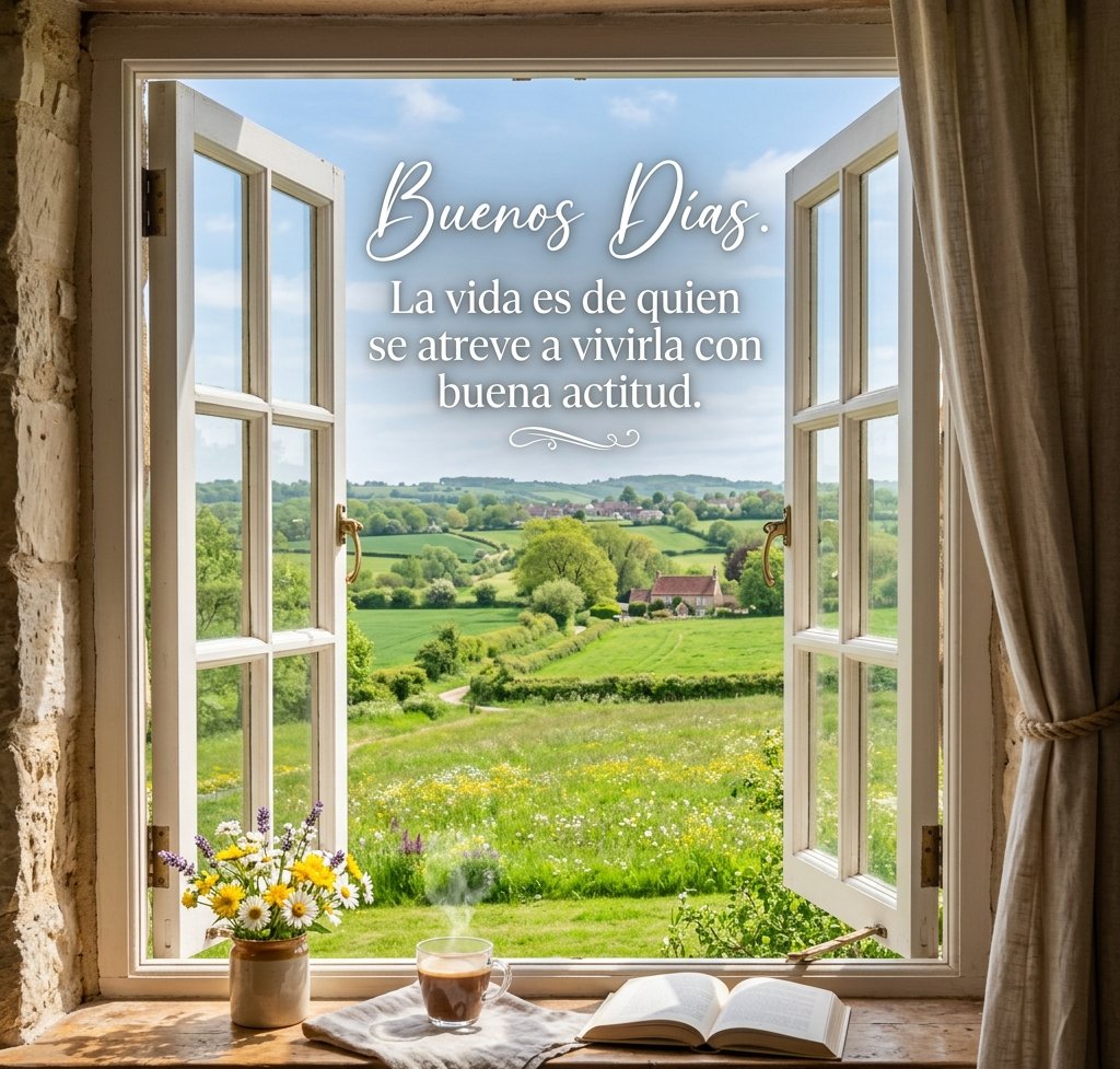 buenos dias con frases actitud ventana