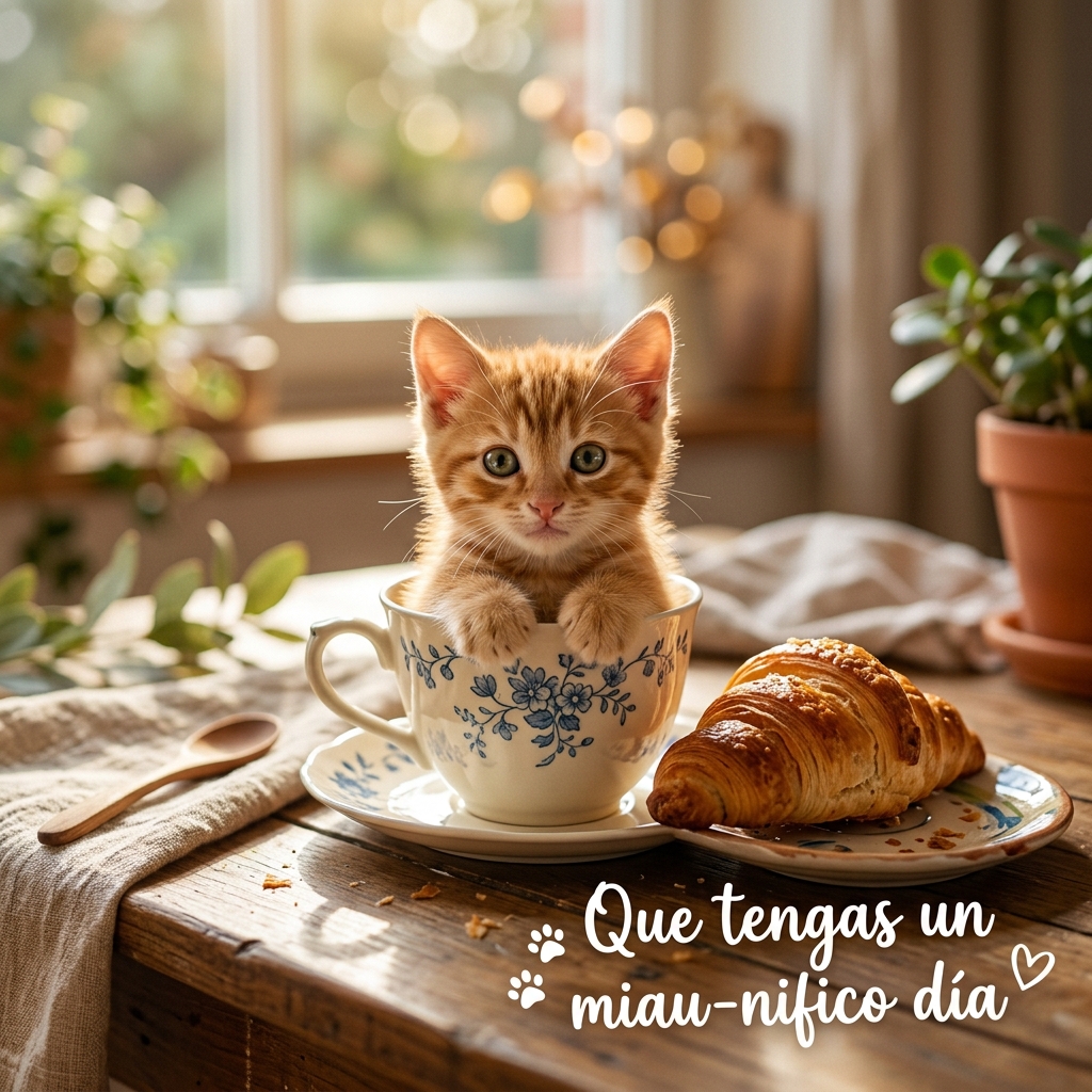 buenos dias con gatitos tiernos