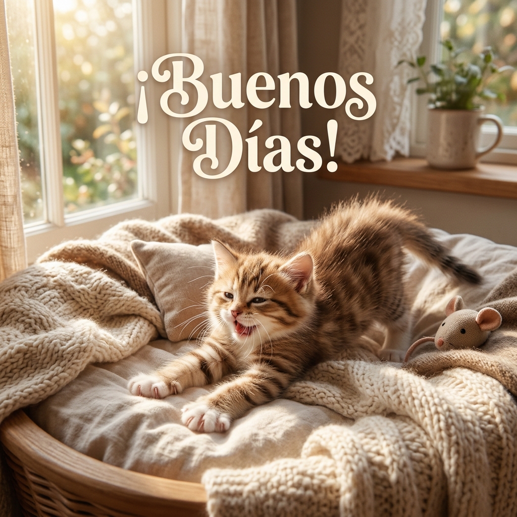 buenos dias con gatitos
