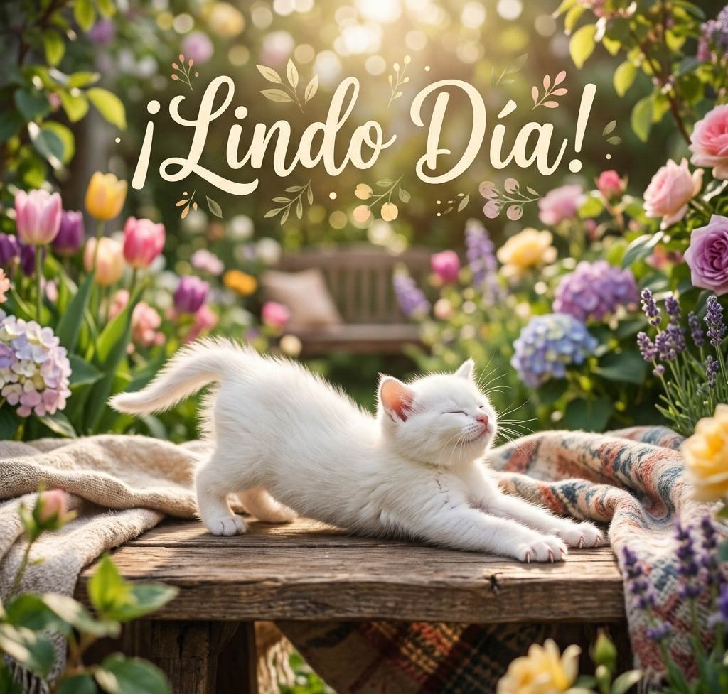 gatito tierno buenos dias