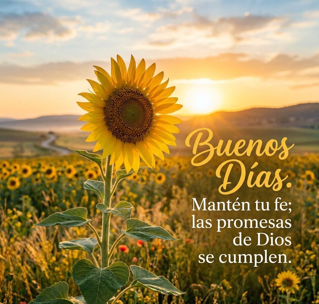 buenos dias cristianos girasol fe