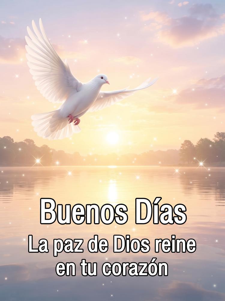 Buenos dias cristianos paloma cielo dorado