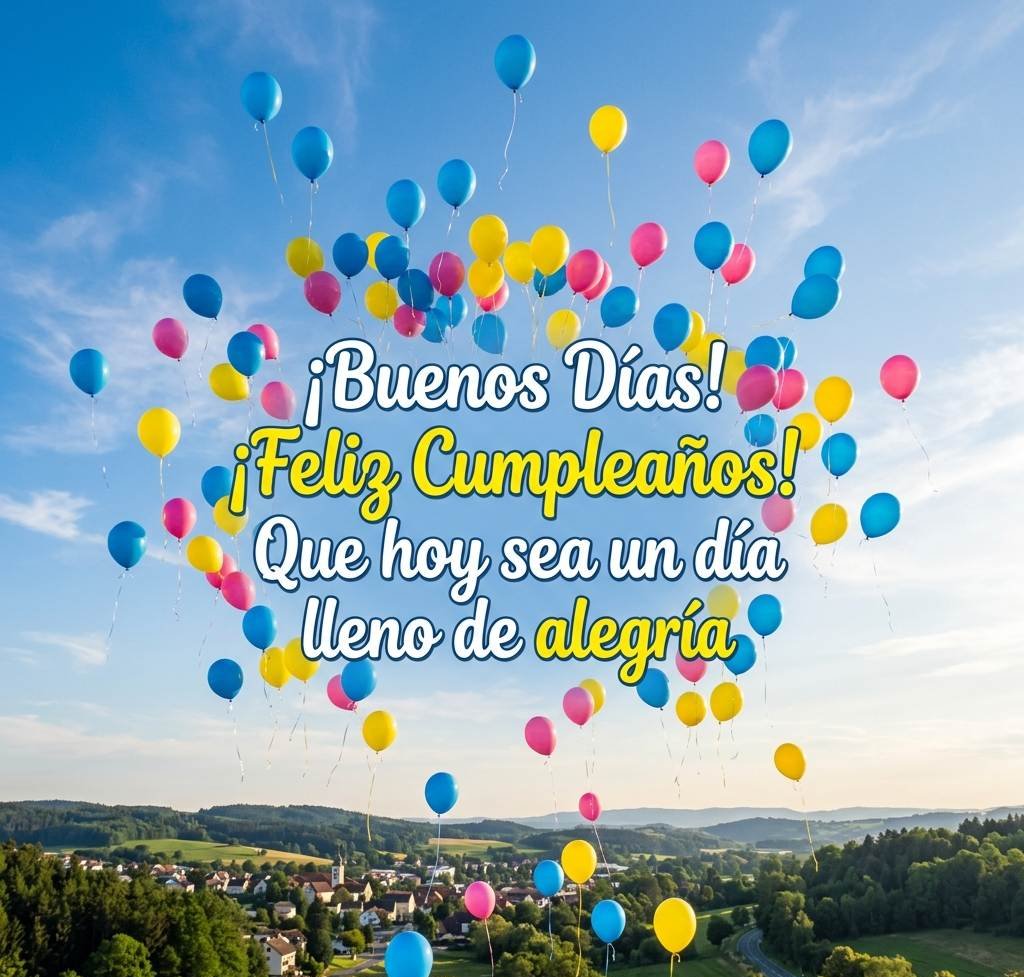 buenos dias feliz cumpleaños alegria