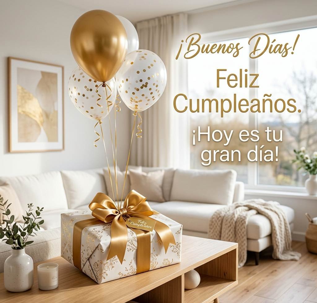 buenos dias feliz cumpleaños globos