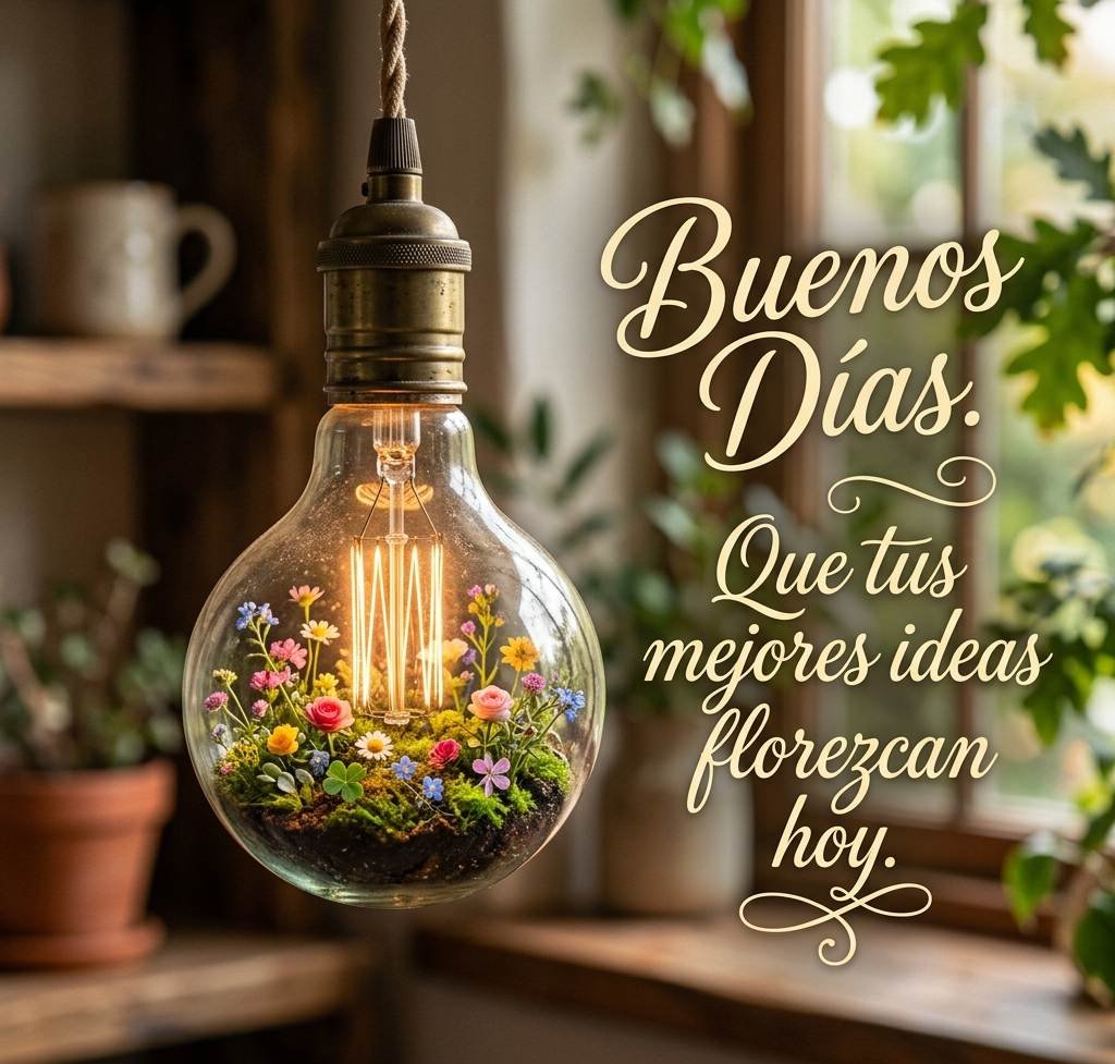 buenos dias diferentes bombilla jardin