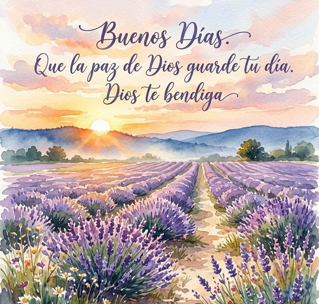 buenos dias dios te bendiga lavanda amanecer
