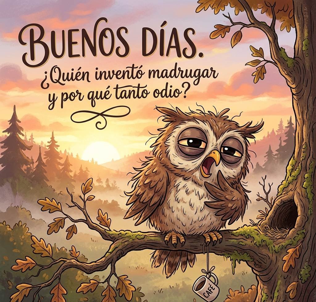 buenos dias divertidos buho madrugar