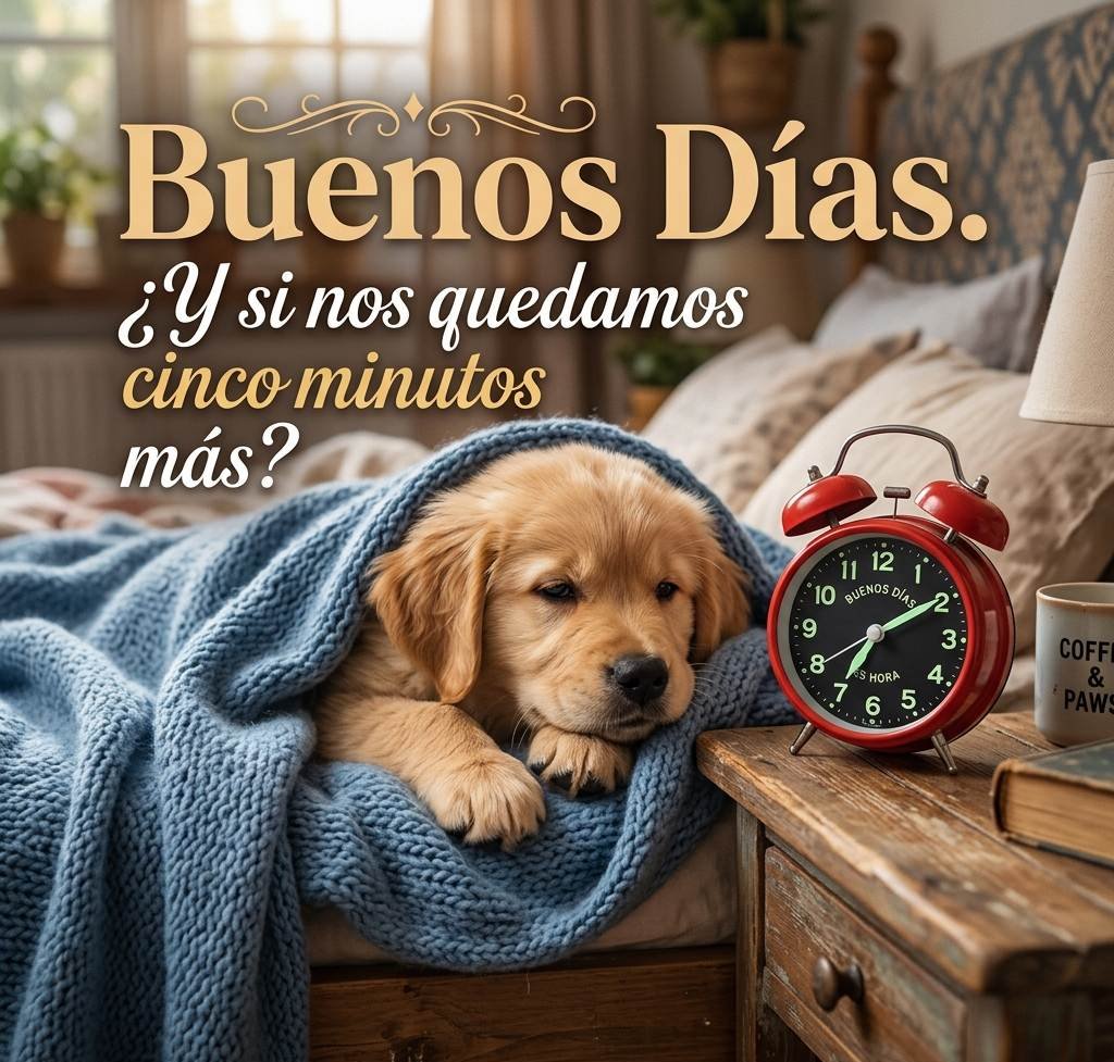 buenos dias divertidos perro despertador