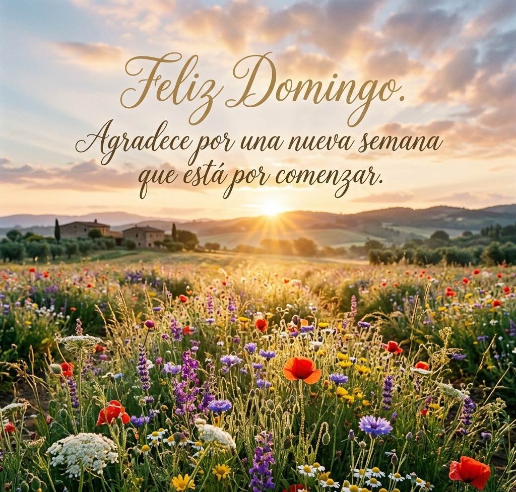 buenos dias domingo flores campo