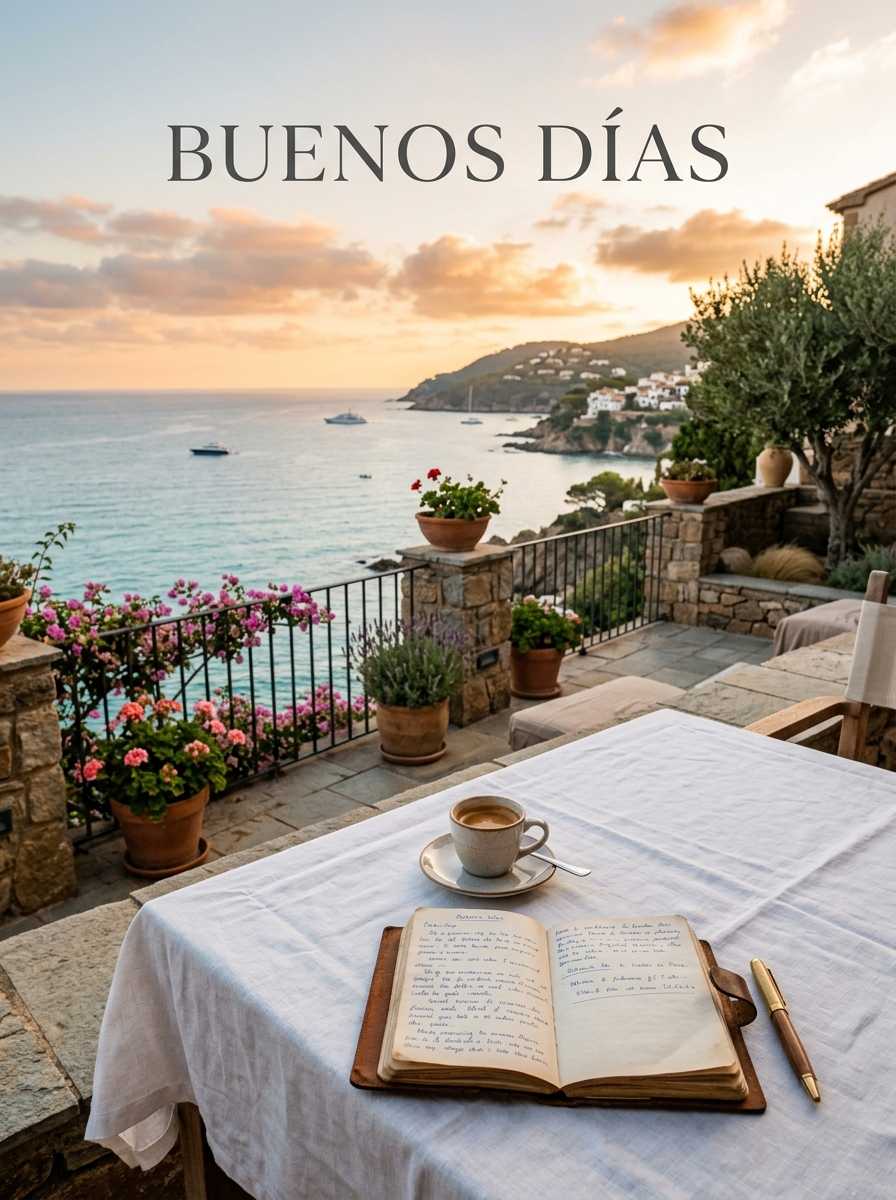 Buenos dias elegante amanecer terraza