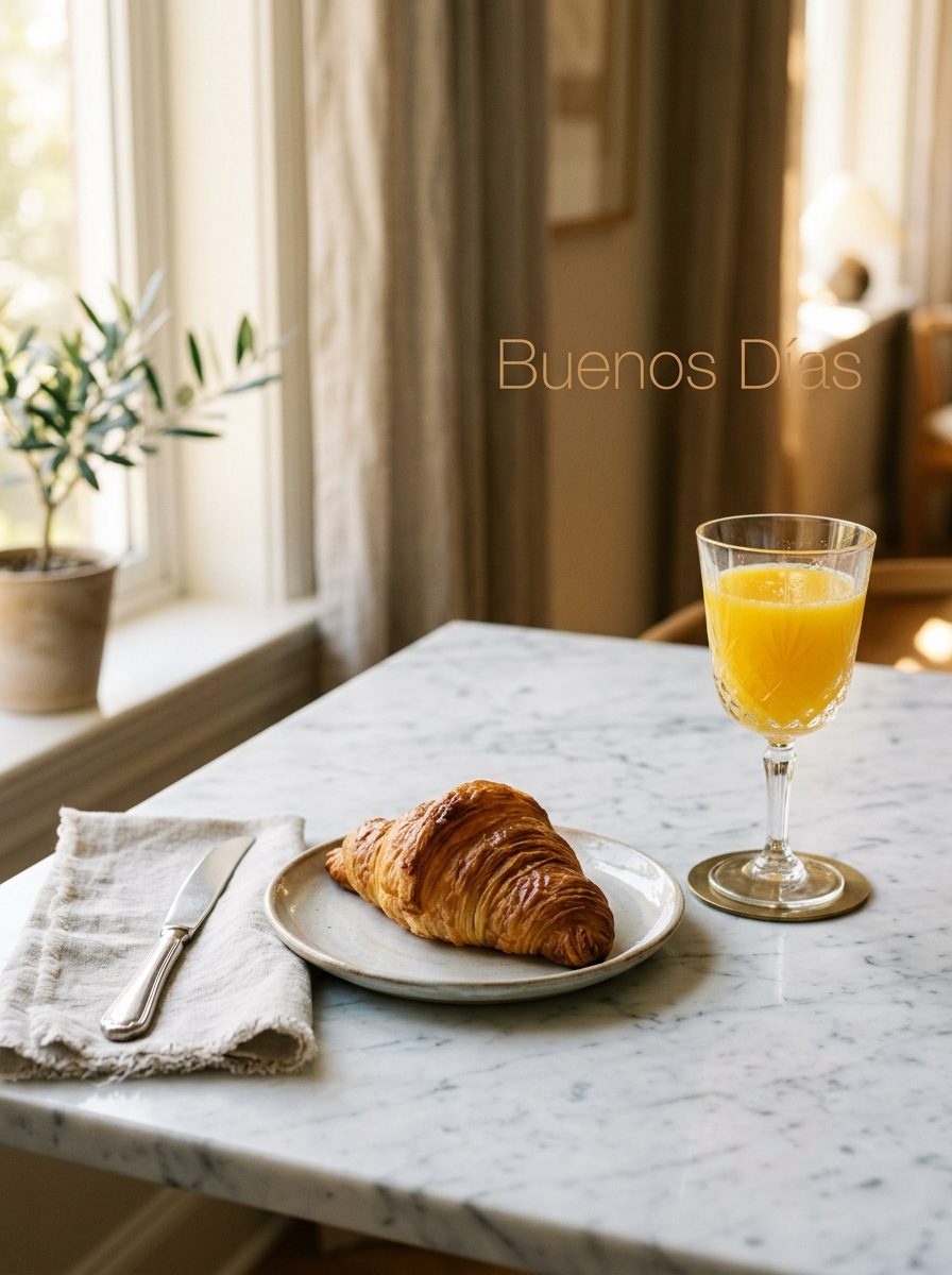 Buenos dias elegante desayuno minimalista