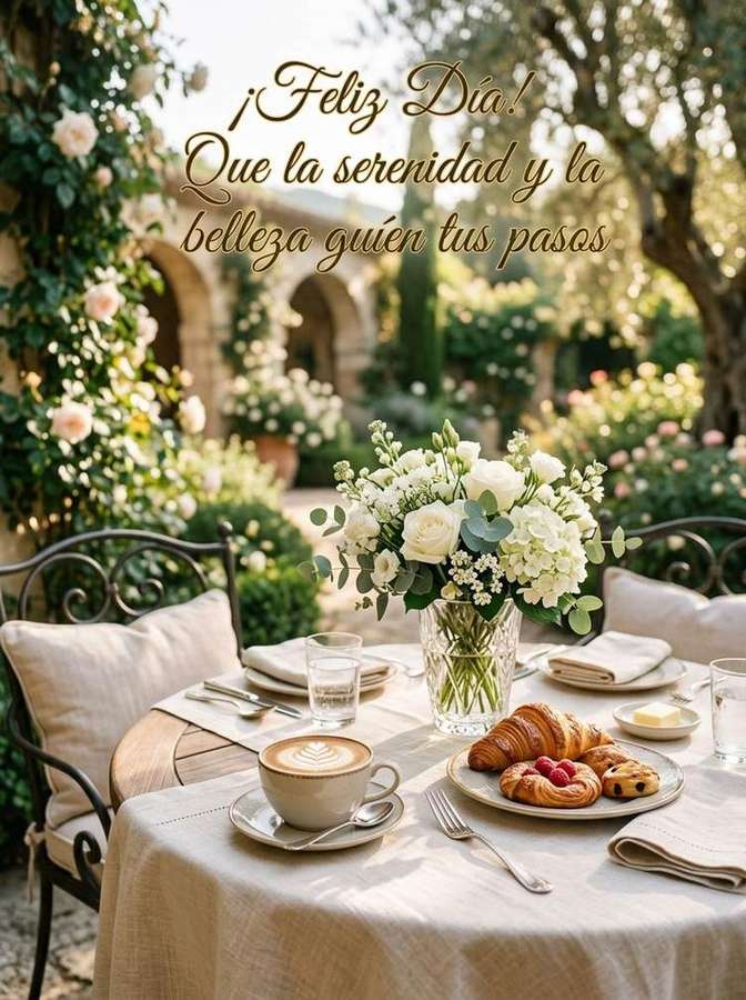 Buenos dias elegante jardin cafe