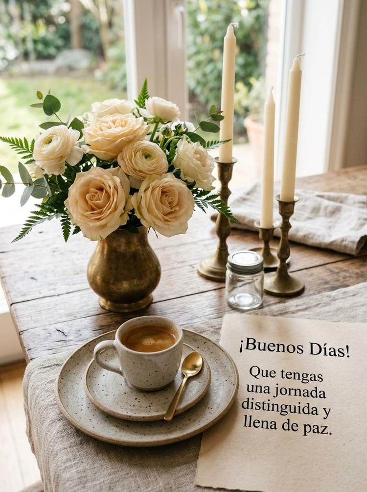 Buenos dias elegante rosas champagne