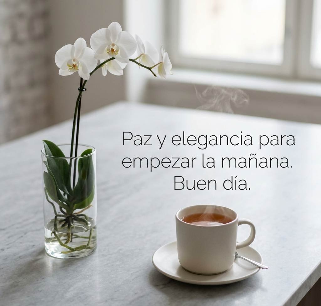 buenos dias elegantes orquidea te