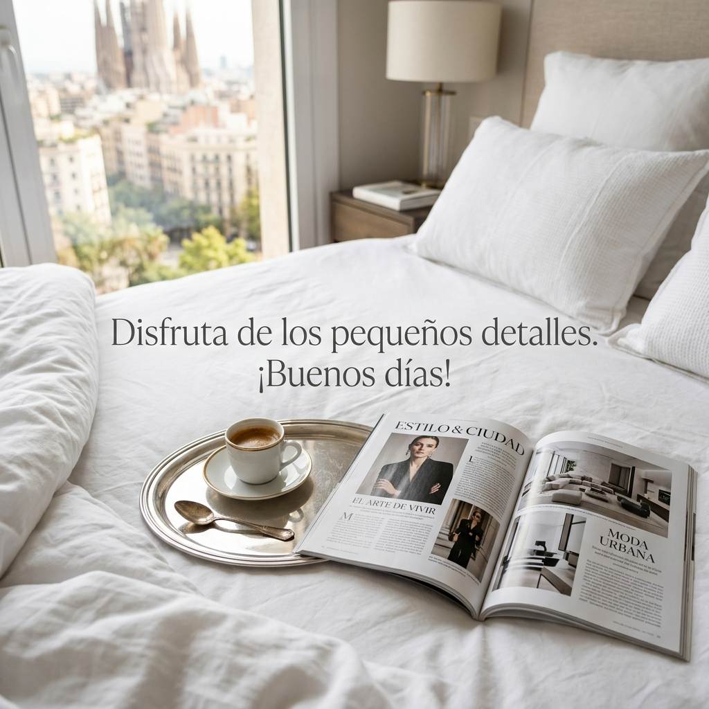 buenos dias elegantes bandeja desayuno