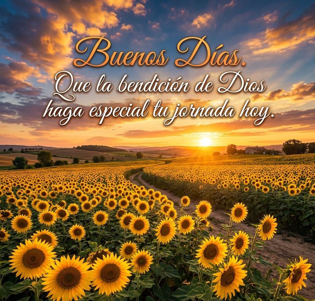 buenos dias especiales girasoles amanecer