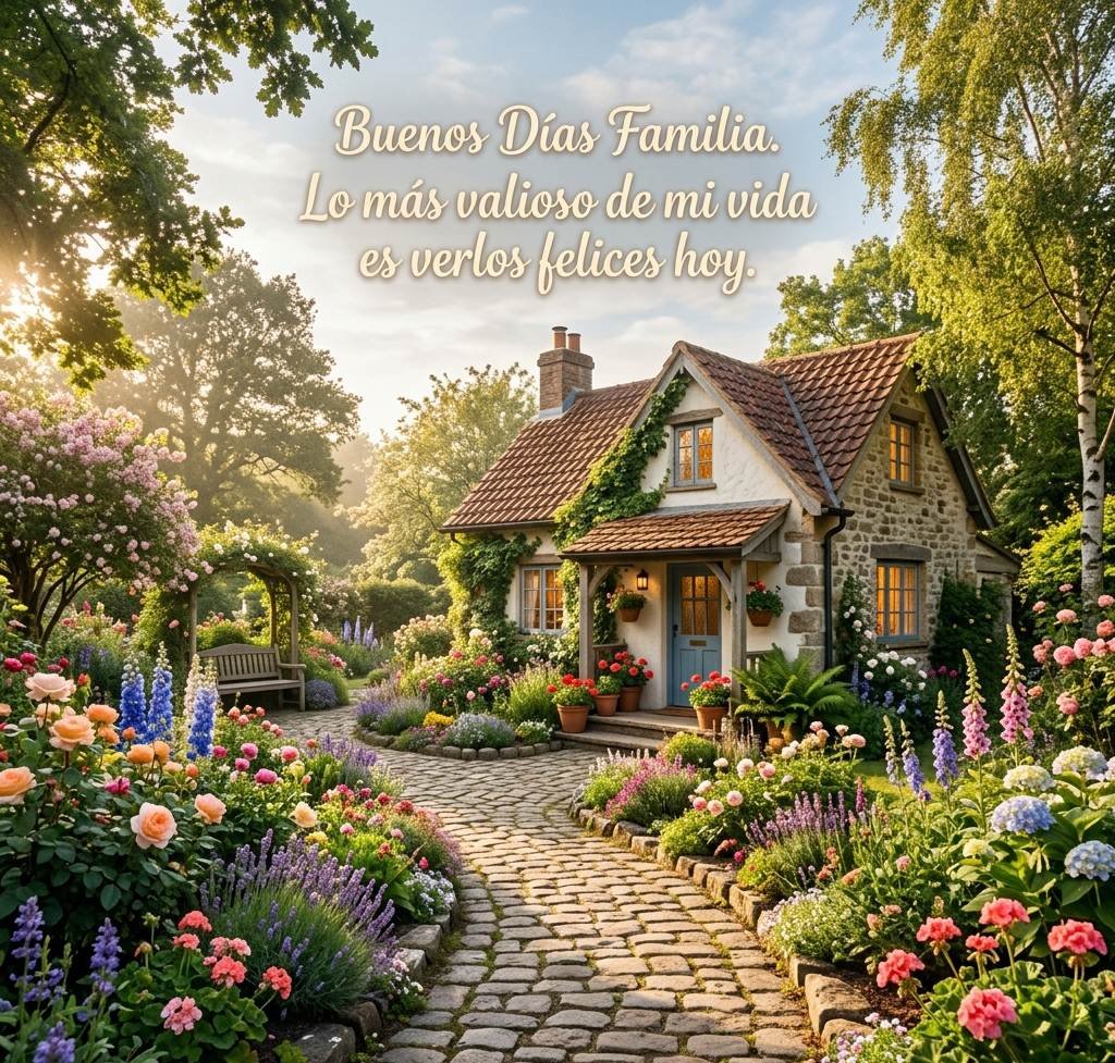 Buenos dias familia camino jardin