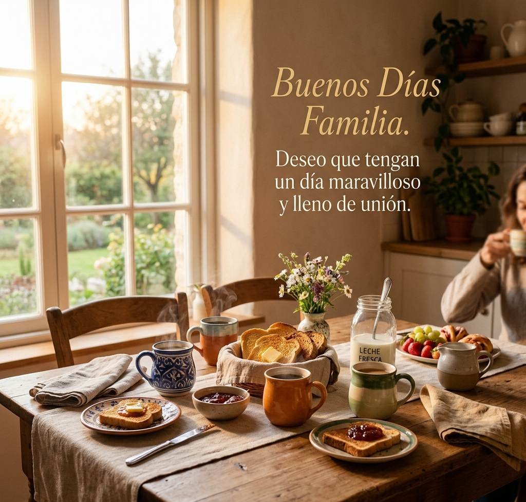 buenos dias familia desayuno union