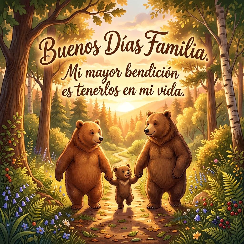 buenos dias familia osos bosque