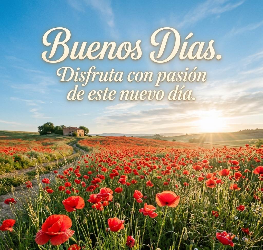 buenos dias flores amapolas