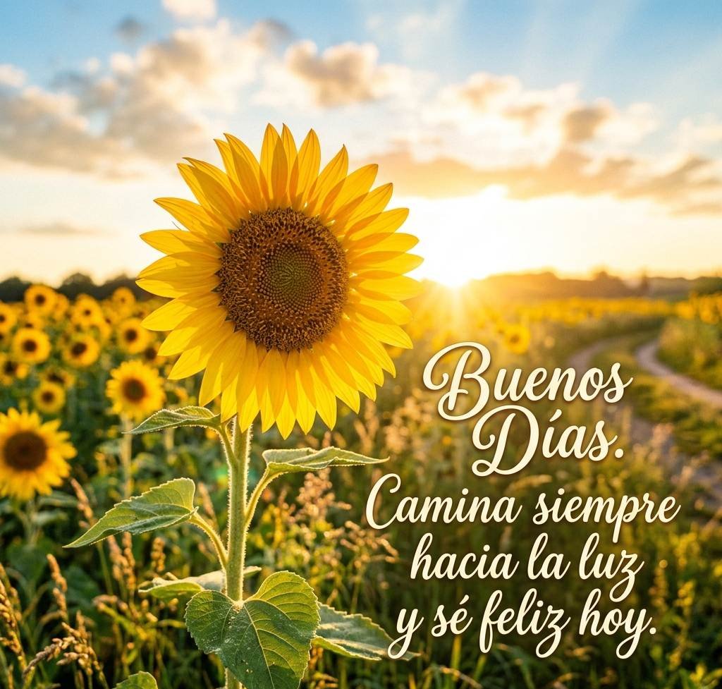 buenos dias flores girasol