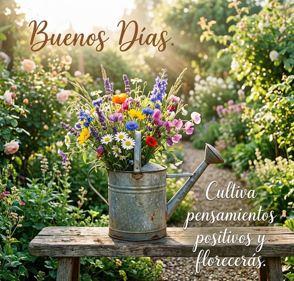 buenos dias flores jardinera