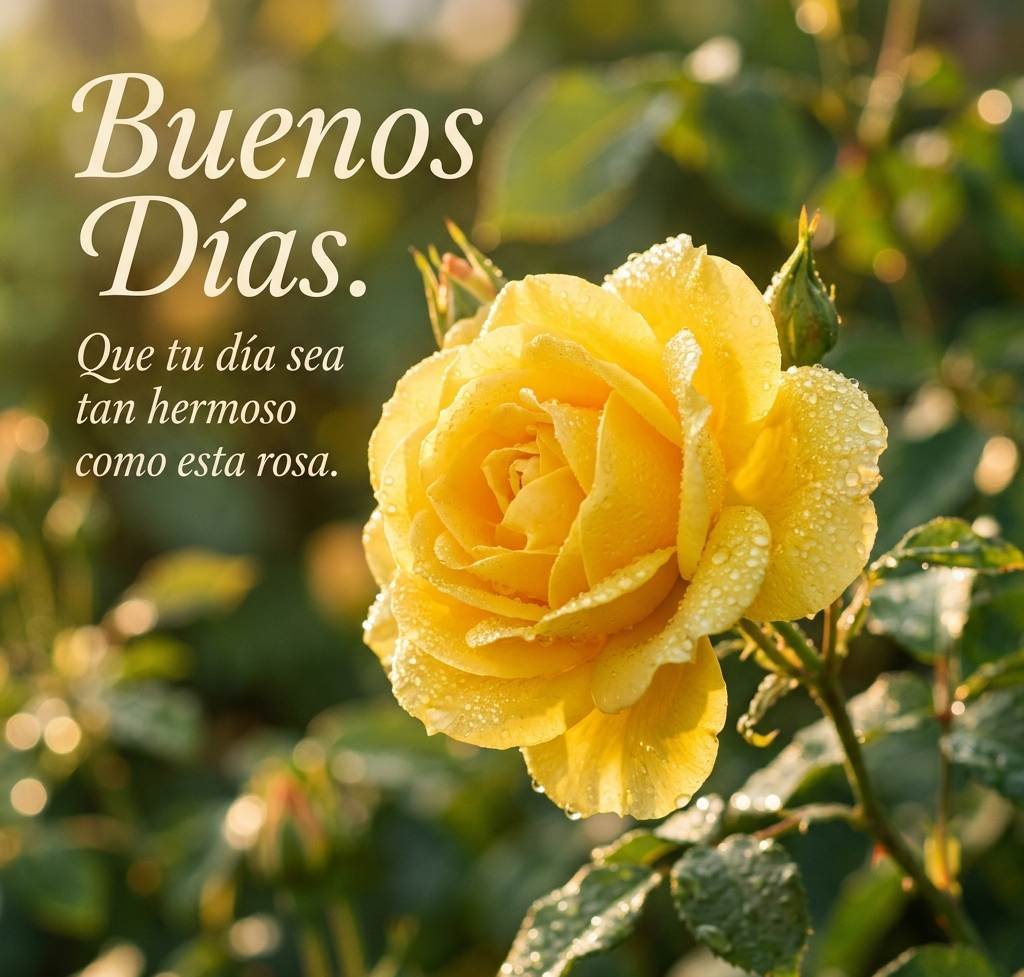 buenos dias flores rosa amarilla