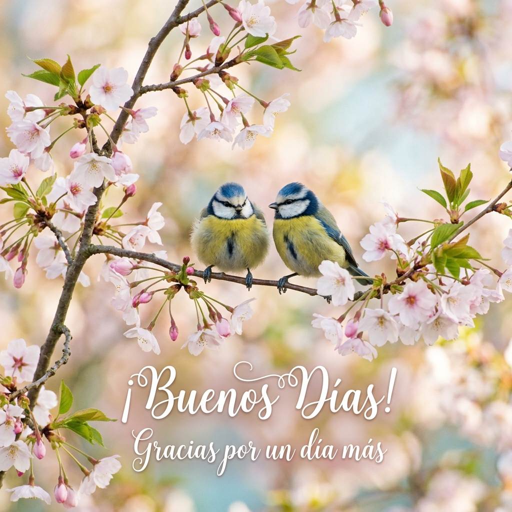 buenos dias gracias con pajaritos