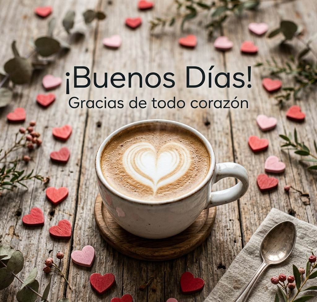 buenos dias gracias corazones