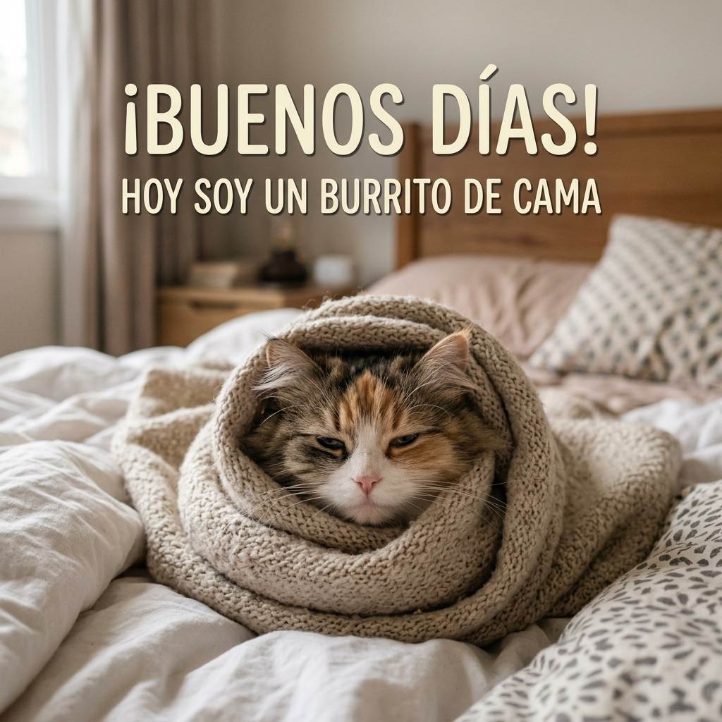 buenos dias graciosos gato