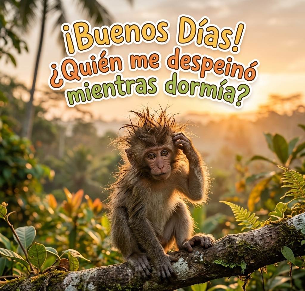 buenos dias graciosos mono