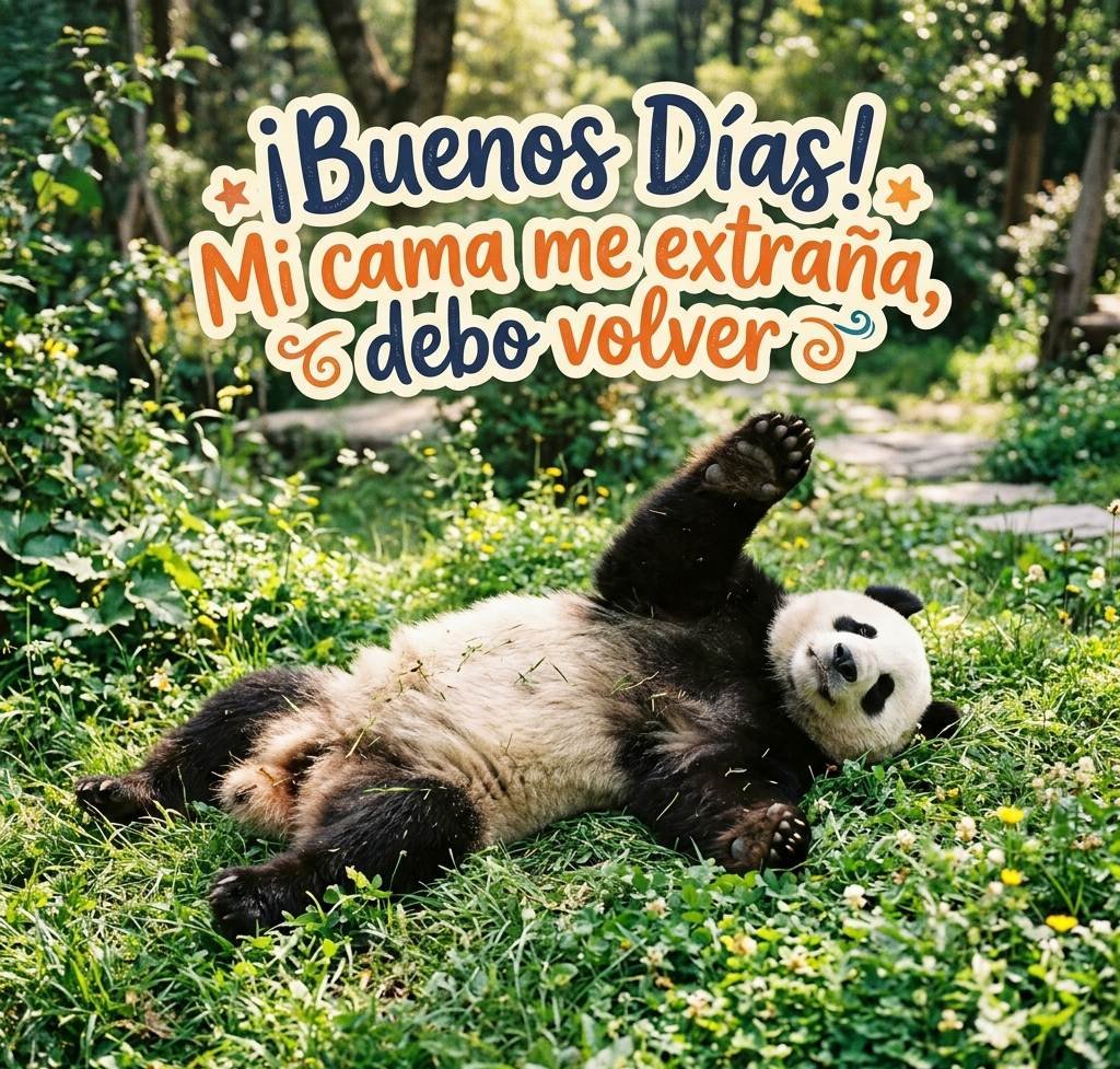buenos dias graciosos panda