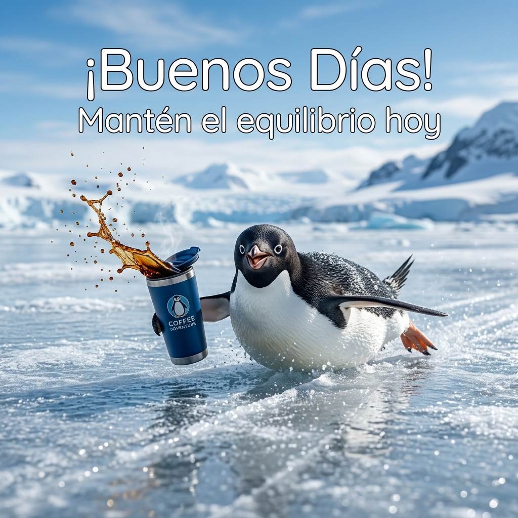 buenos dias graciosos pinguino