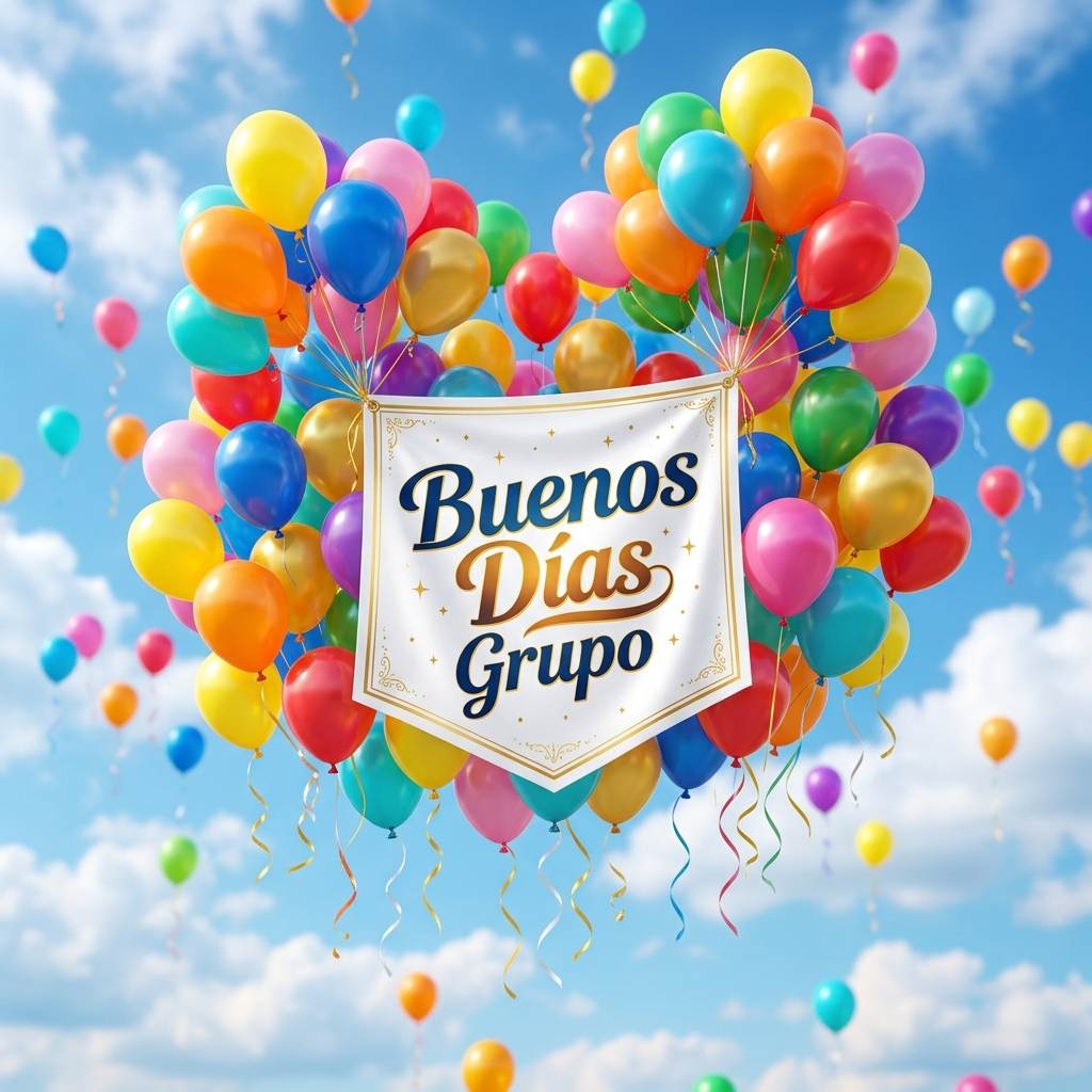 buenos dias grupo globos de colores
