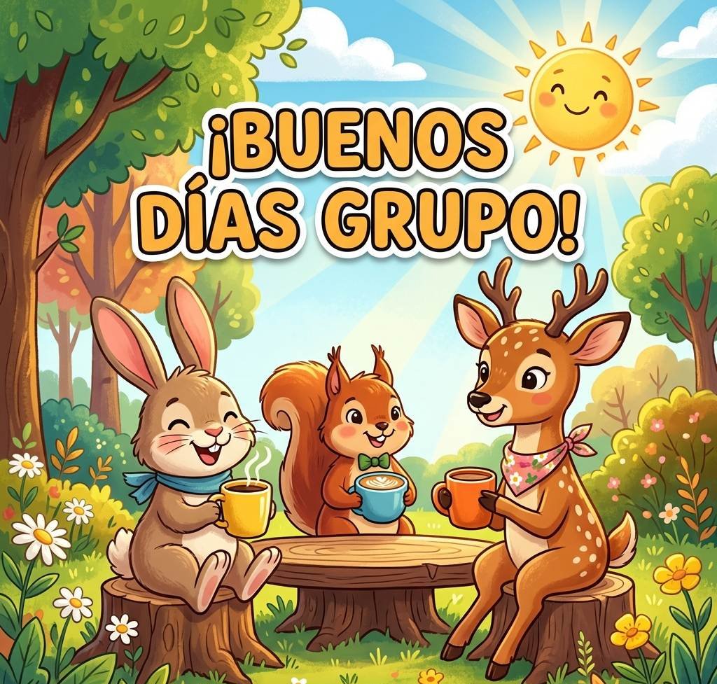 buenos dias grupo animales del bosque