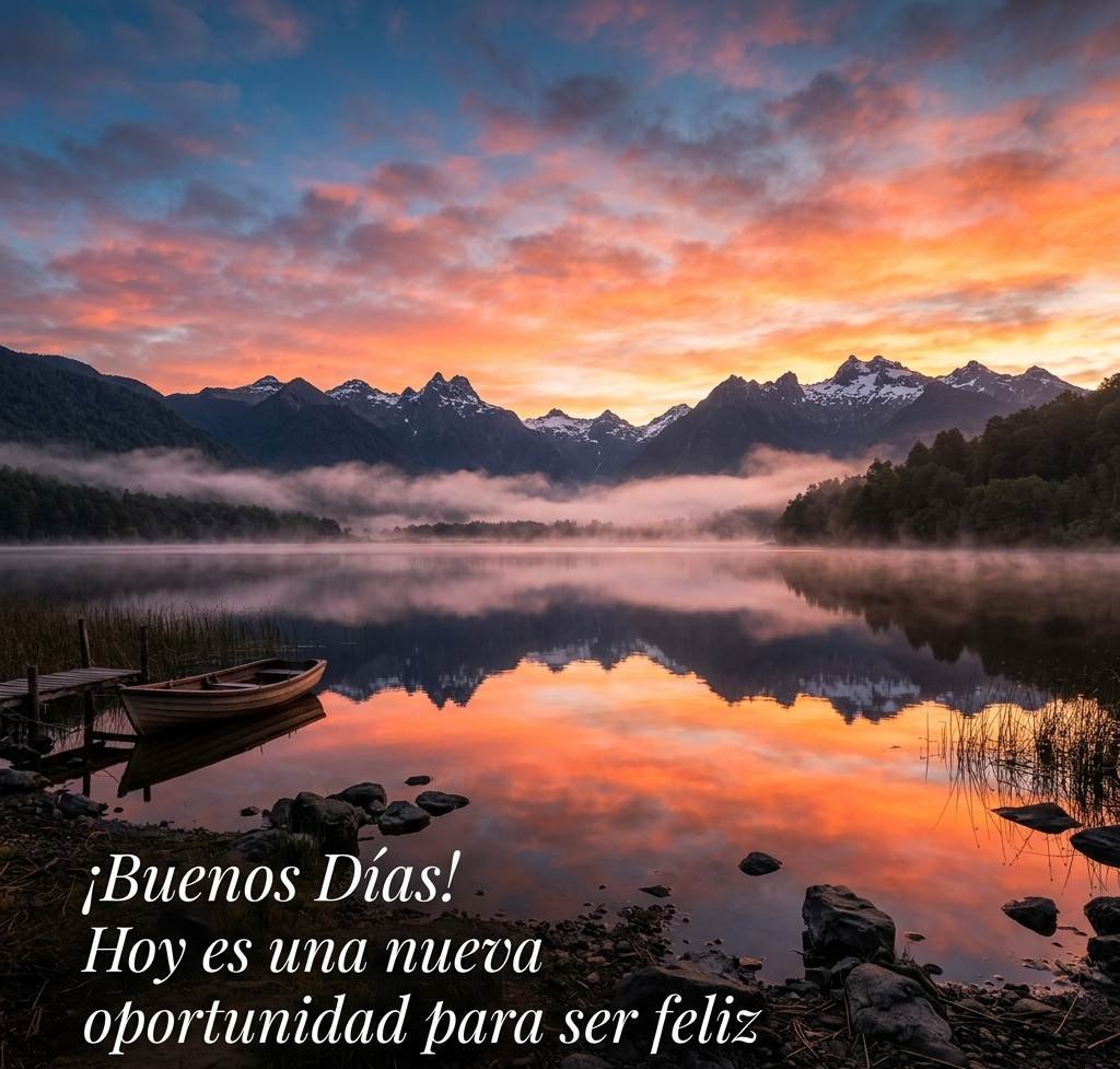 buenos dias hoy amanecer lago